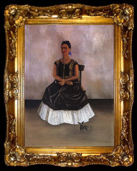 framed  Frida Kahlo Itzcuintli Dog with me, ta009-2